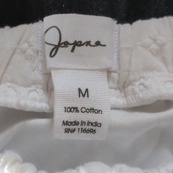 Japna White Eyelet Mini Cotton White Skirt - Picture 2 of 4